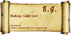 Buksa Gábriel névjegykártya